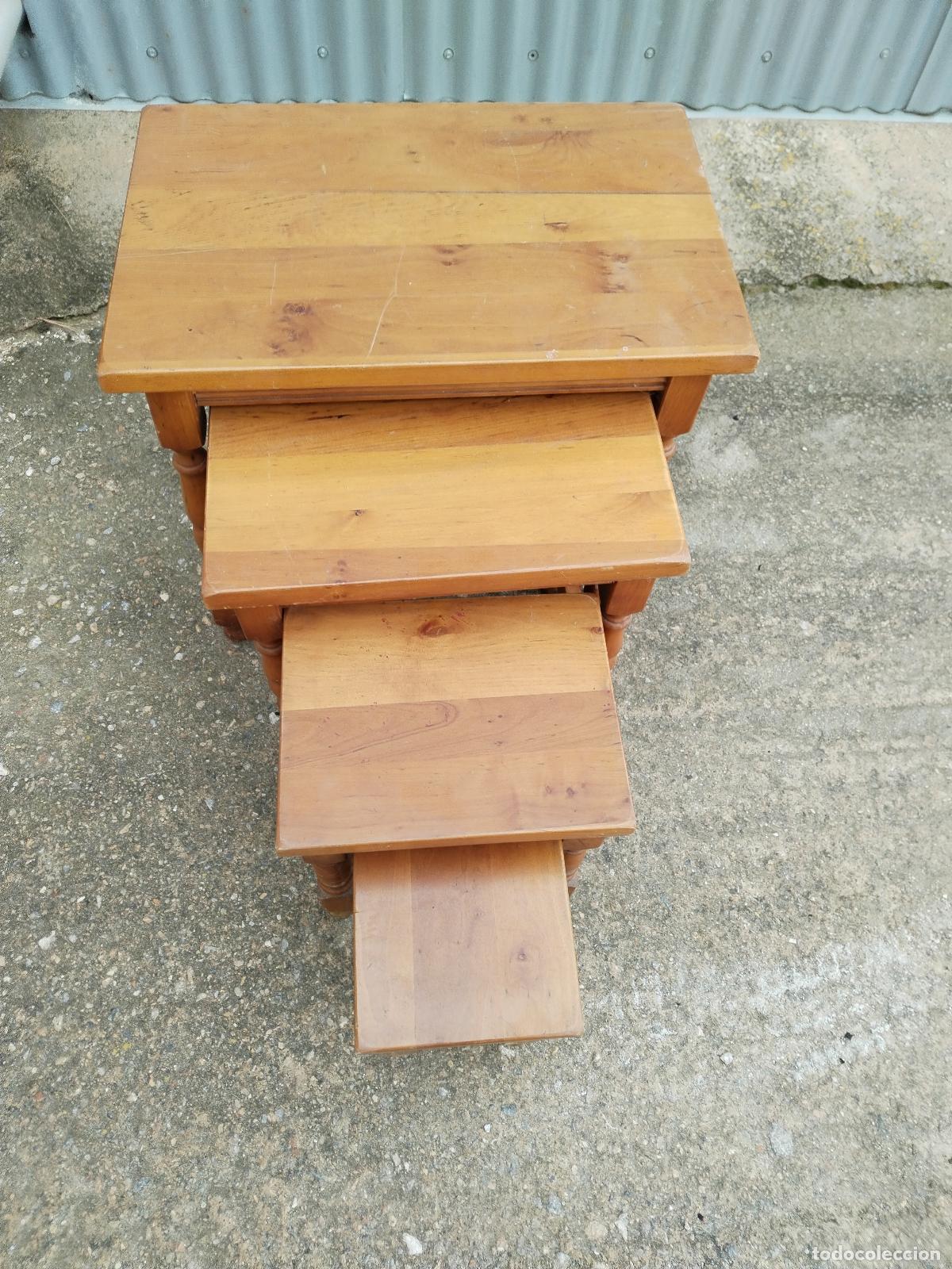 Antig&uuml;edades: juego set 4 mesas - Foto 4