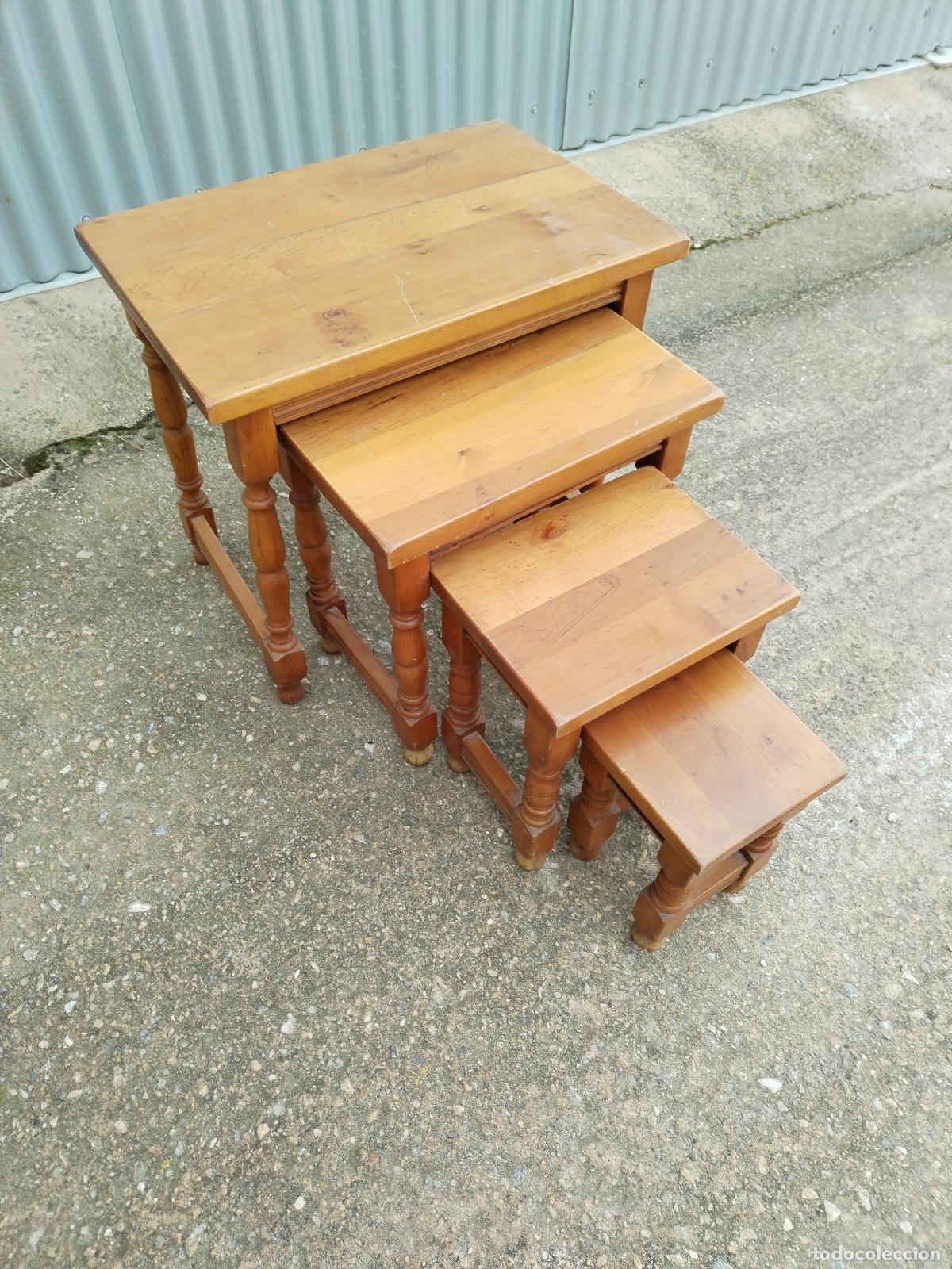 Antig&uuml;edades: juego set 4 mesas - Foto 9