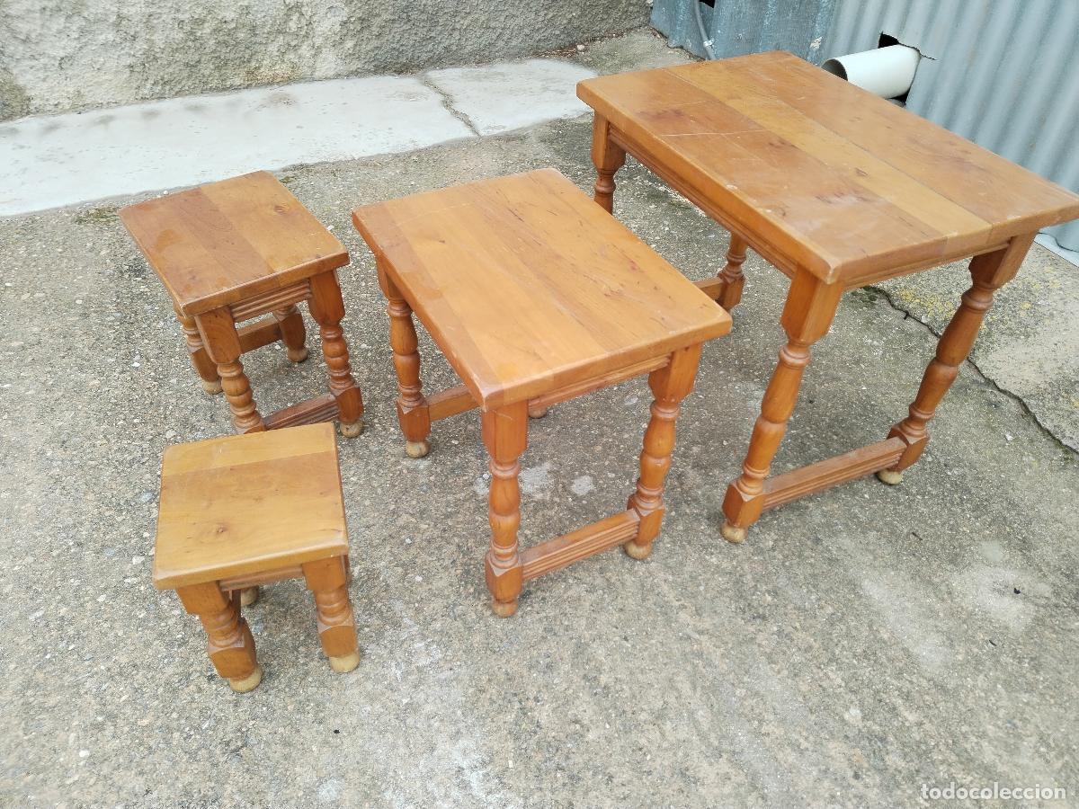 Antig&uuml;edades: juego set 4 mesas - Foto 15