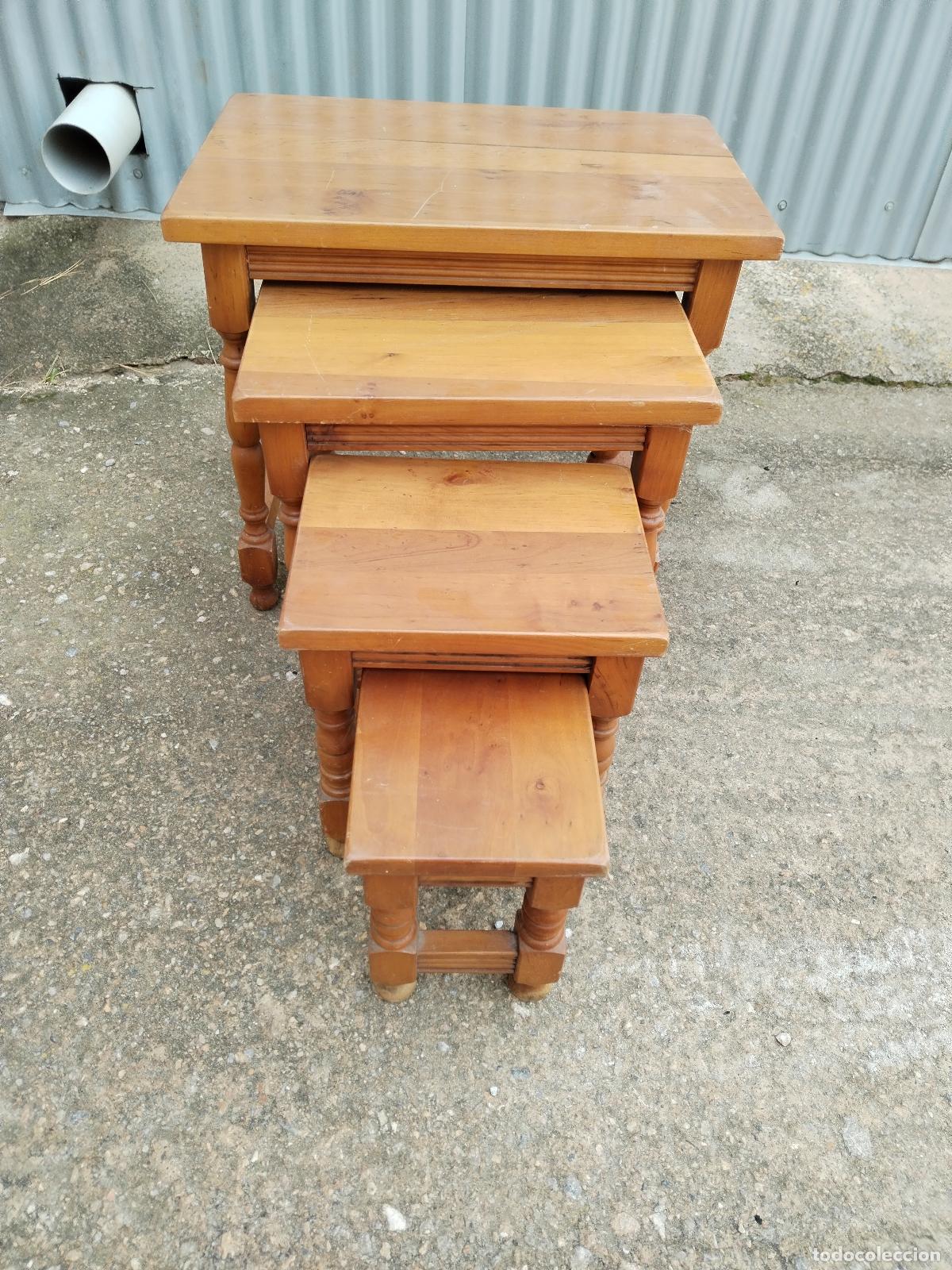 Antig&uuml;edades: juego set 4 mesas - Foto 17
