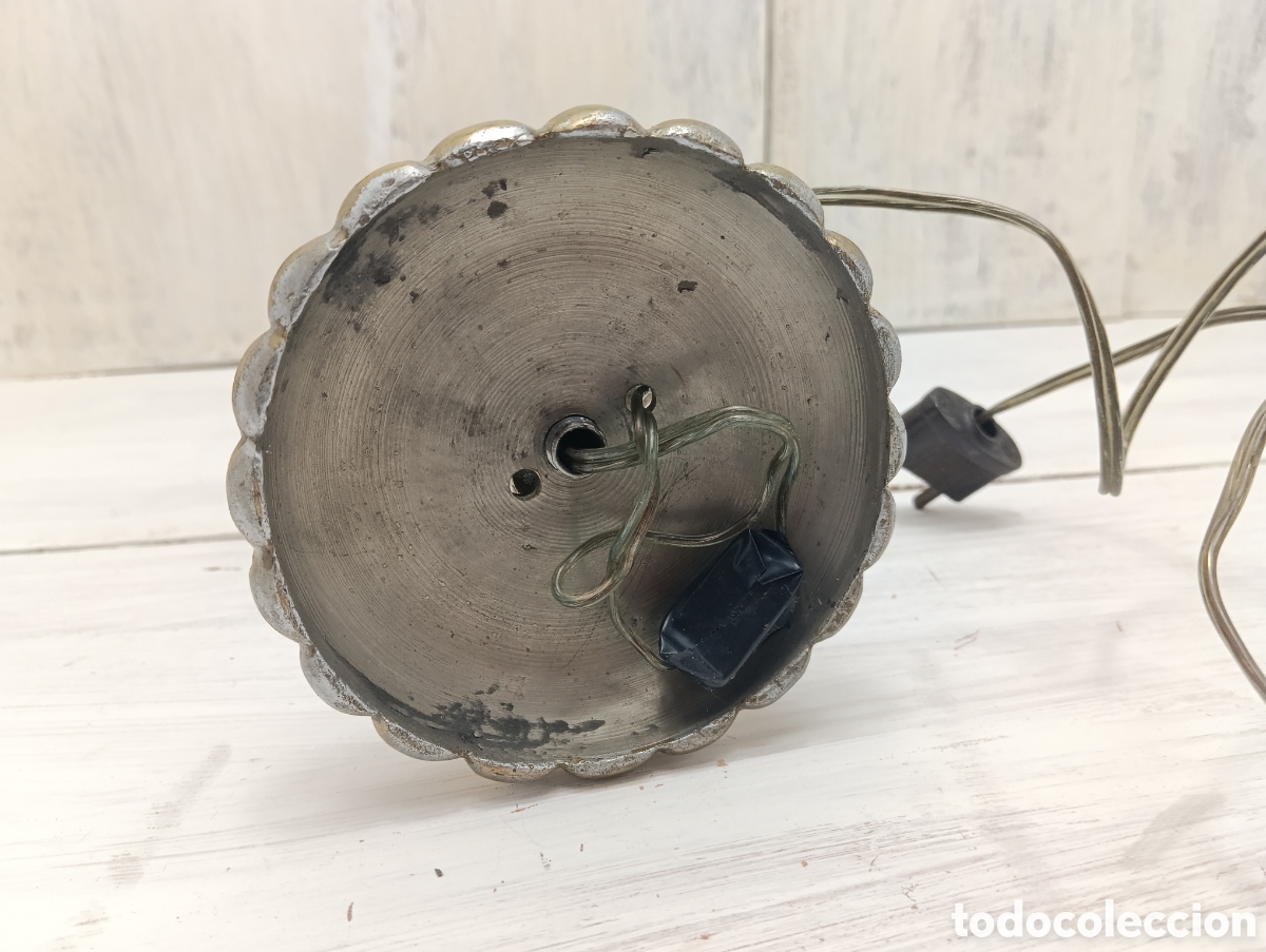 Antig&uuml;edades: Antigua L&aacute;mpara de Mesa Lat&oacute;n Querub&iacute;n. - Foto 9