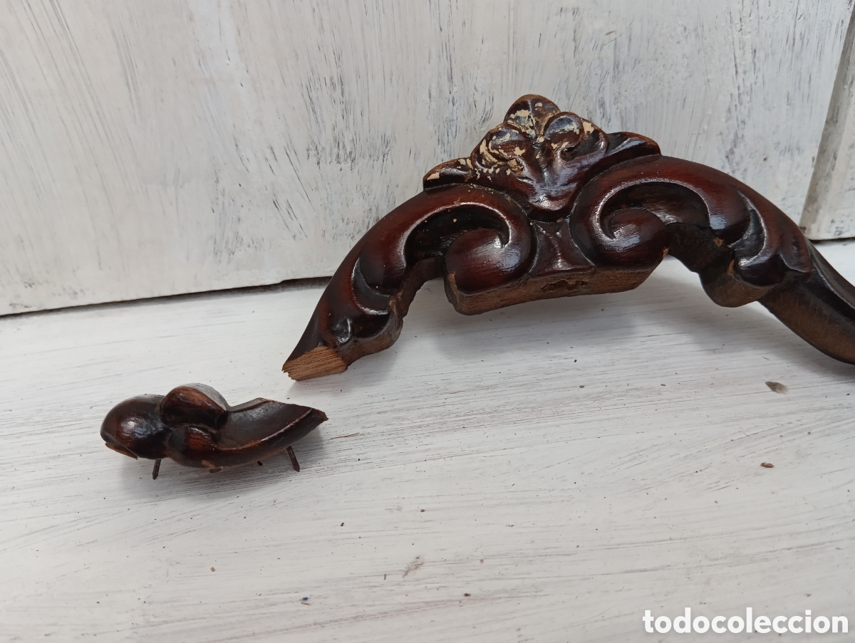 Antig&uuml;edades: Pareja Copetes Silla Madera Restaurar. - Foto 3