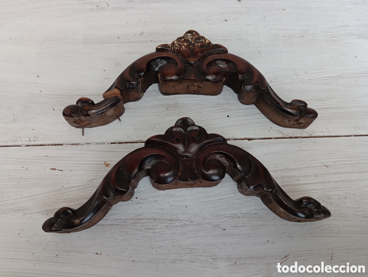 Antig&uuml;edades: Pareja Copetes Silla Madera Restaurar. - Foto 1
