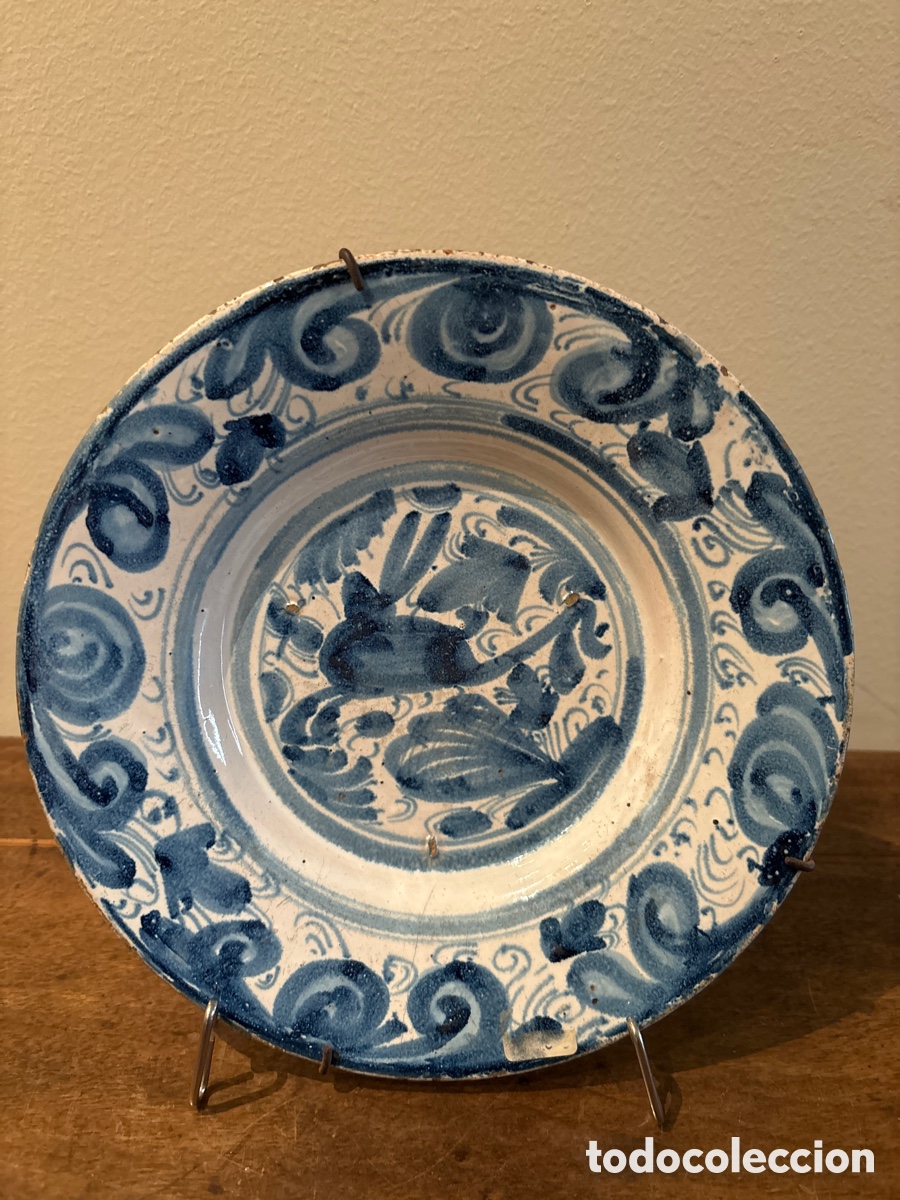 Antig&uuml;edades: Plato de Teruel siglo XVIII - Foto 1