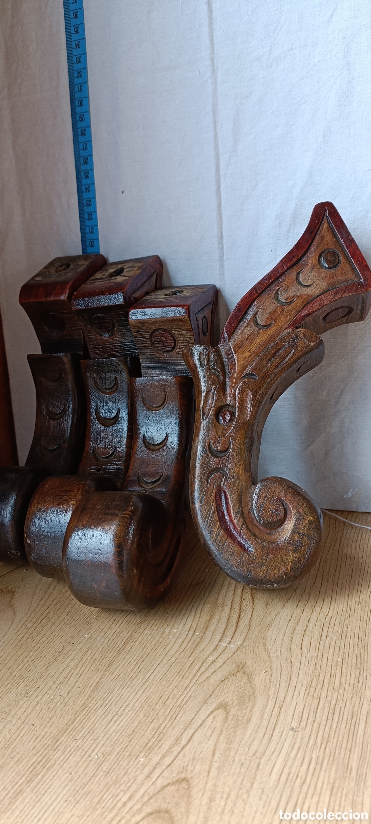 Antig&uuml;edades: Madera, tallada. Ideal para soportes - Foto 4