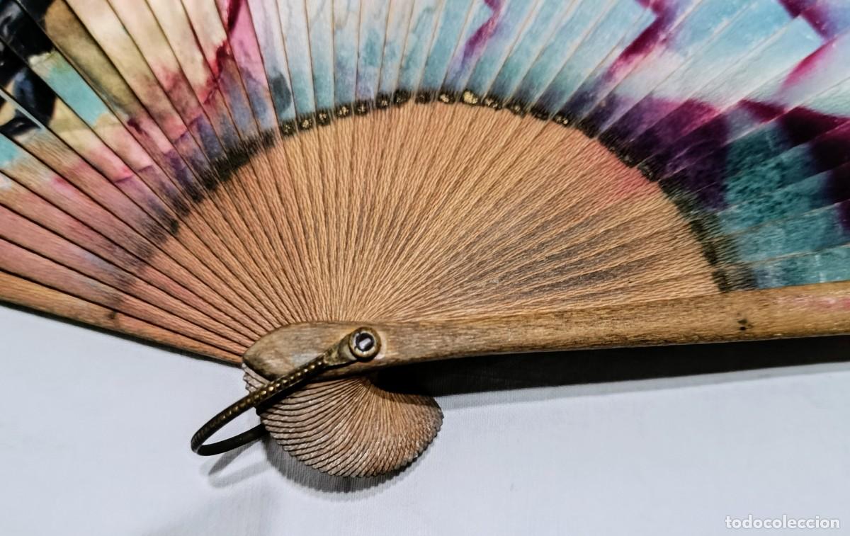 Antig&uuml;edades: Abanico antiguo pintado - Foto 3