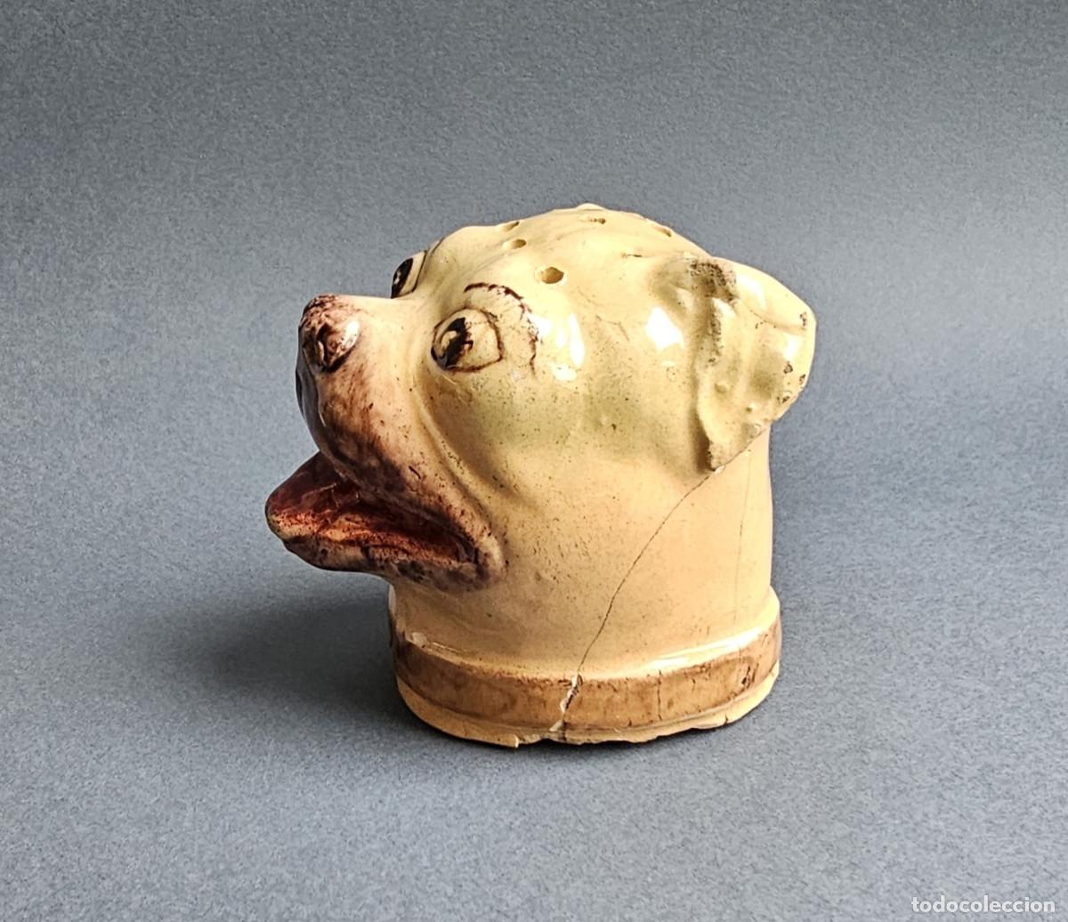 Antig&uuml;edades: ANTIGUO PALILLERO CON FORMA DE CABEZA DE PERRO - Foto 1