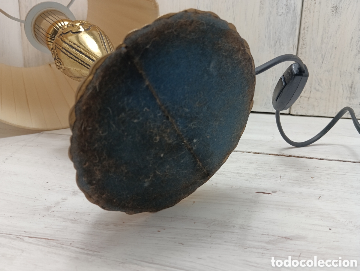 Antig&uuml;edades: Antigua L&aacute;mpara De Mesa Pi&eacute; Lat&oacute;n. - Foto 9