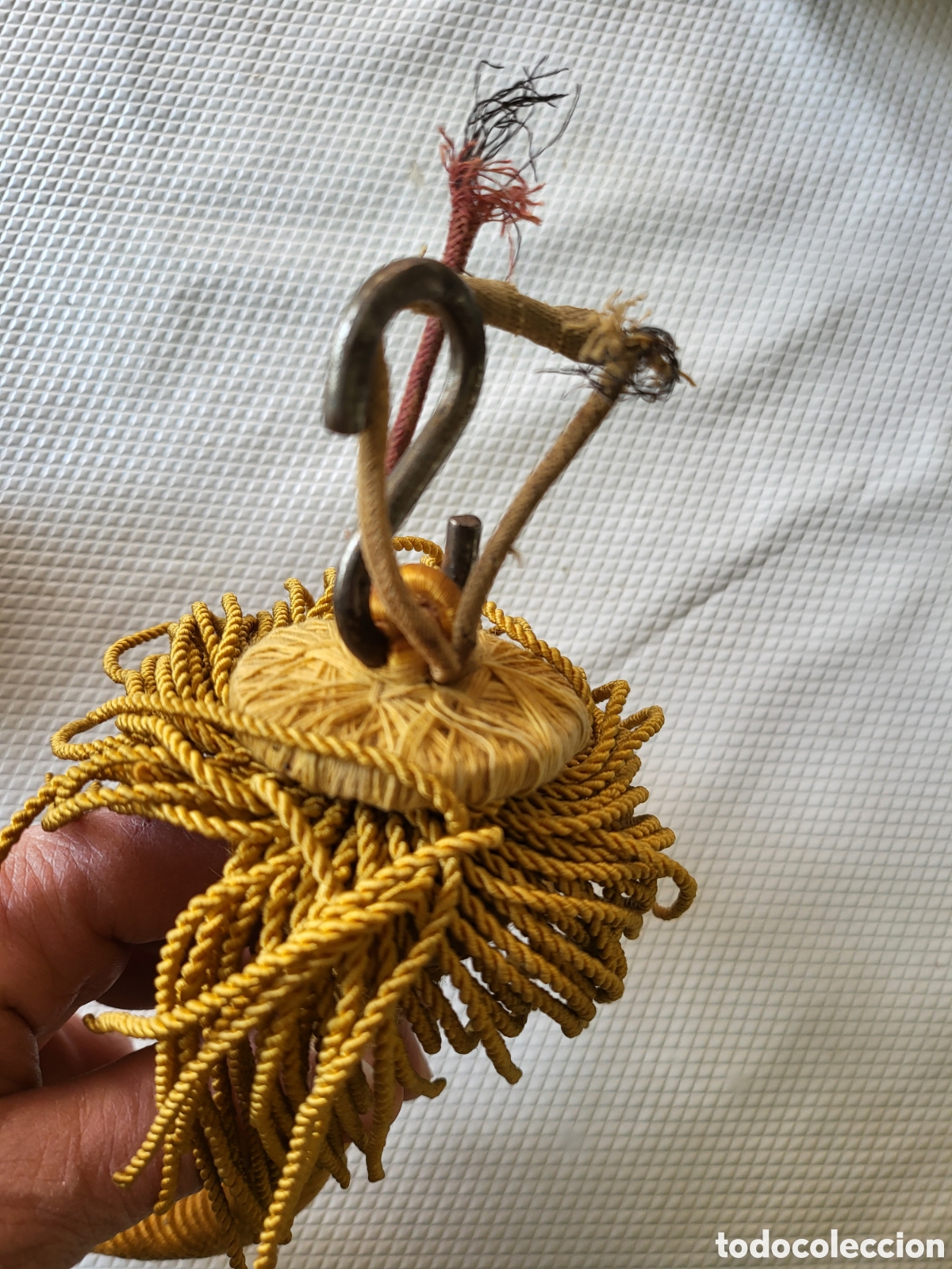 Antig&uuml;edades: Colgador lampara antiguo, extensor con cable interior, cord&oacute;n 2 - Foto 7