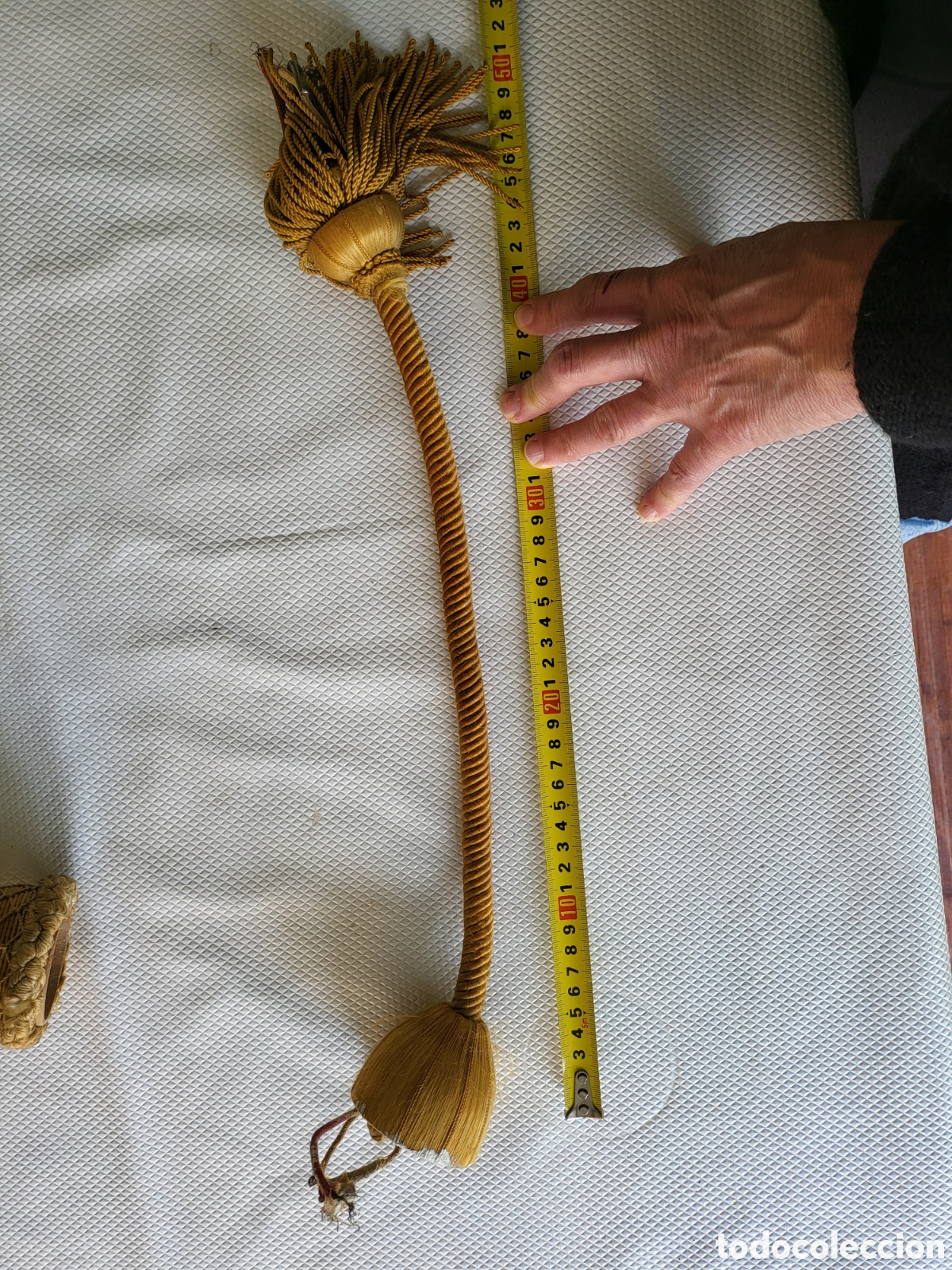 Antig&uuml;edades: Colgador lampara antiguo, extensor con cable interior, cord&oacute;n 2 - Foto 9