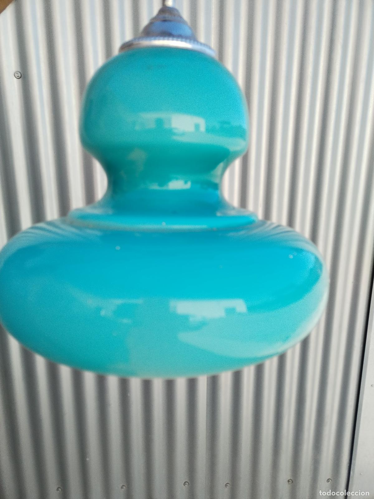 Antig&uuml;edades: lampara azul de techo - Foto 3