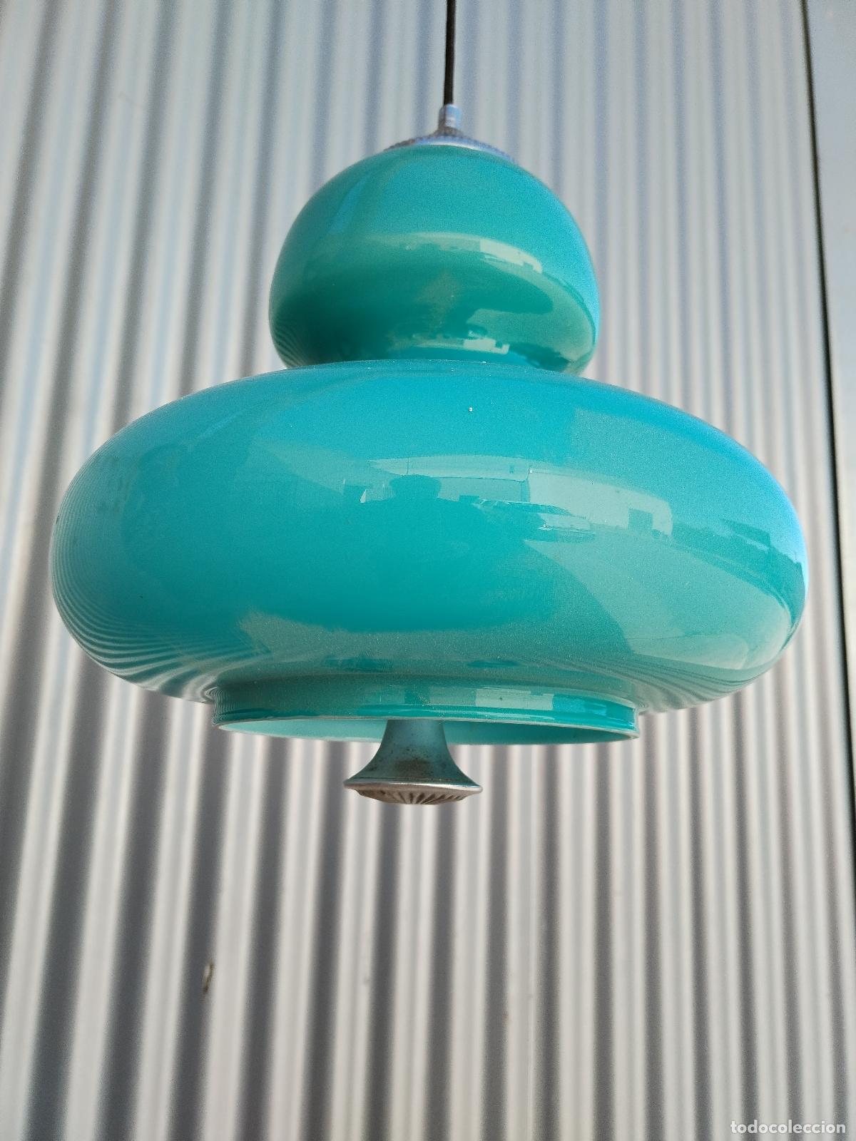 Antig&uuml;edades: lampara azul de techo - Foto 5