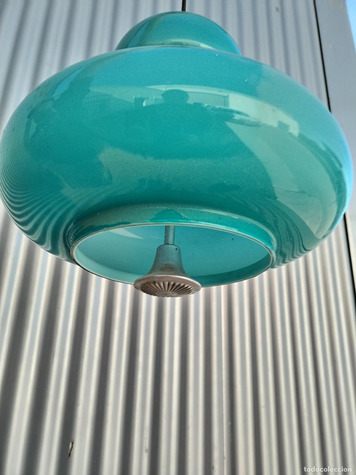 Antig&uuml;edades: lampara azul de techo - Foto 7