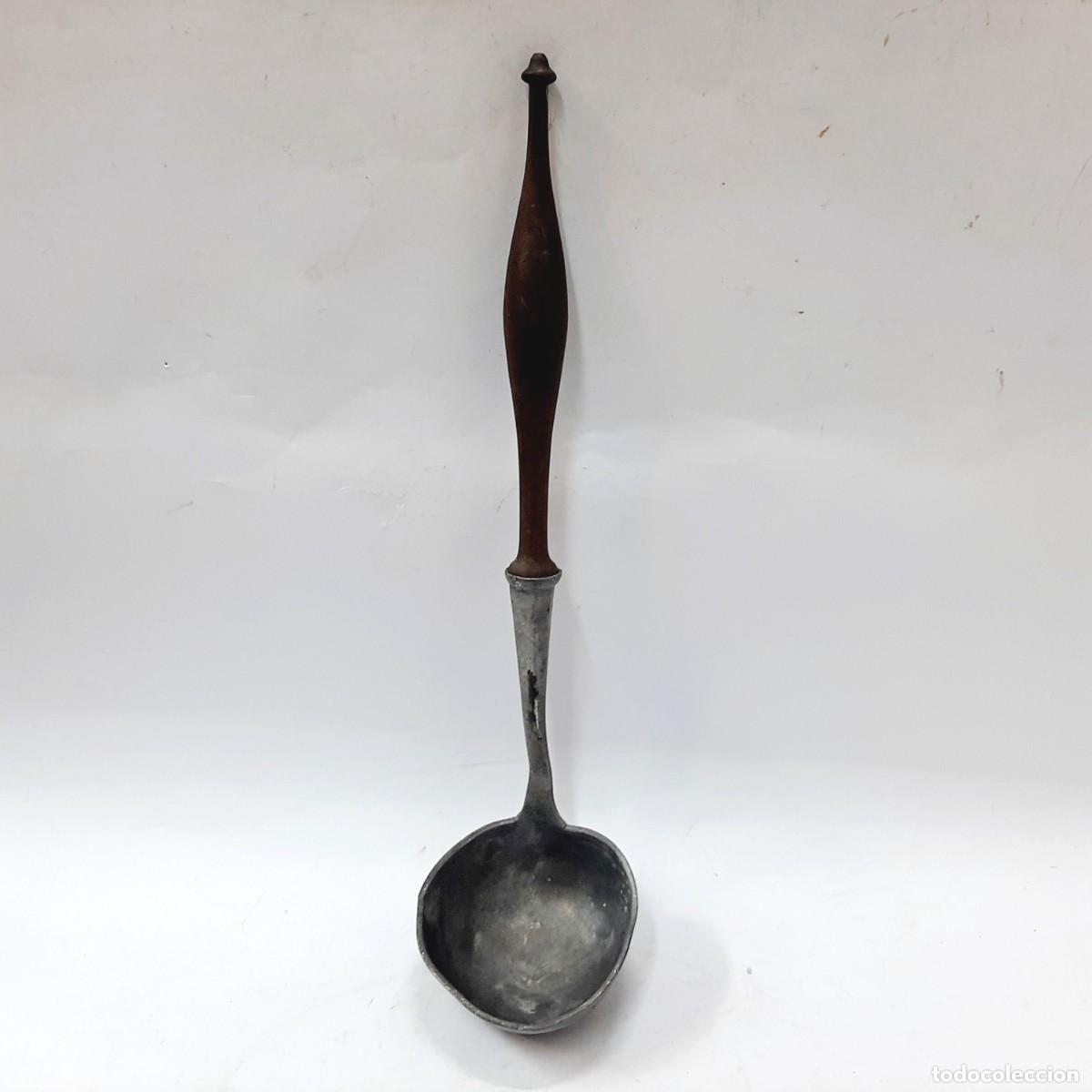 Antig&uuml;edades: Cuchar&oacute;n de peltre antiguo(7.5) - Foto 1