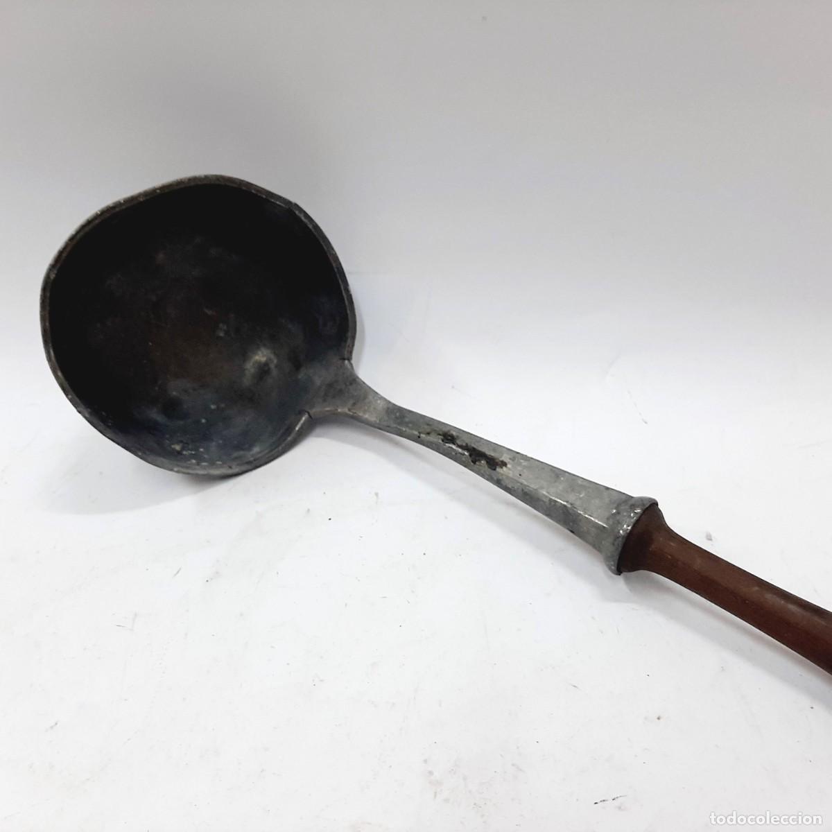 Antig&uuml;edades: Cuchar&oacute;n de peltre antiguo(7.5) - Foto 4