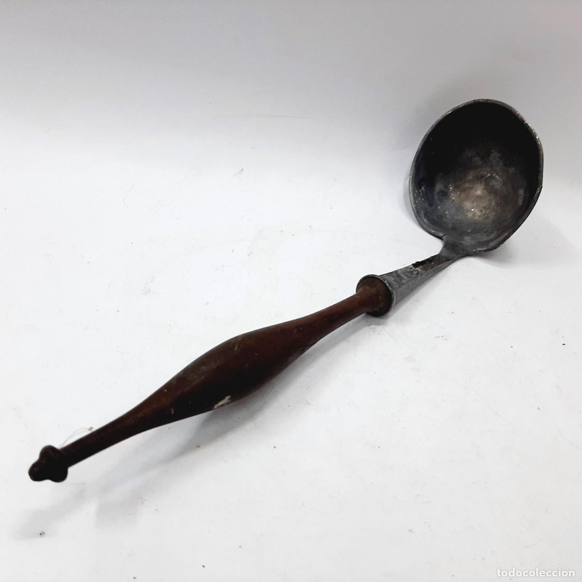 Antig&uuml;edades: Cuchar&oacute;n de peltre antiguo(7.5) - Foto 5