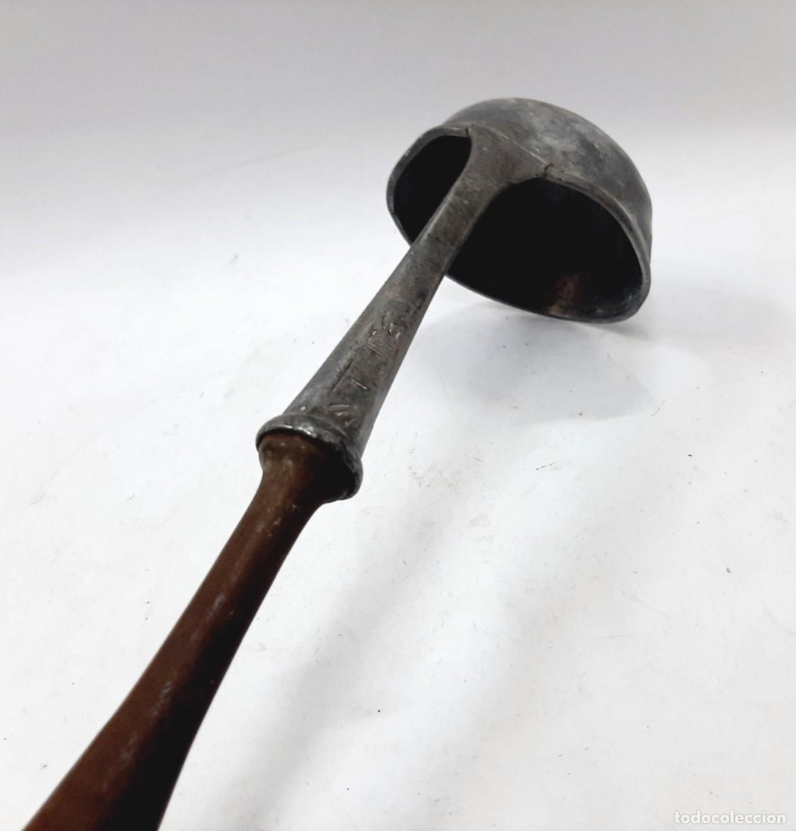 Antig&uuml;edades: Cuchar&oacute;n de peltre antiguo(7.5) - Foto 7