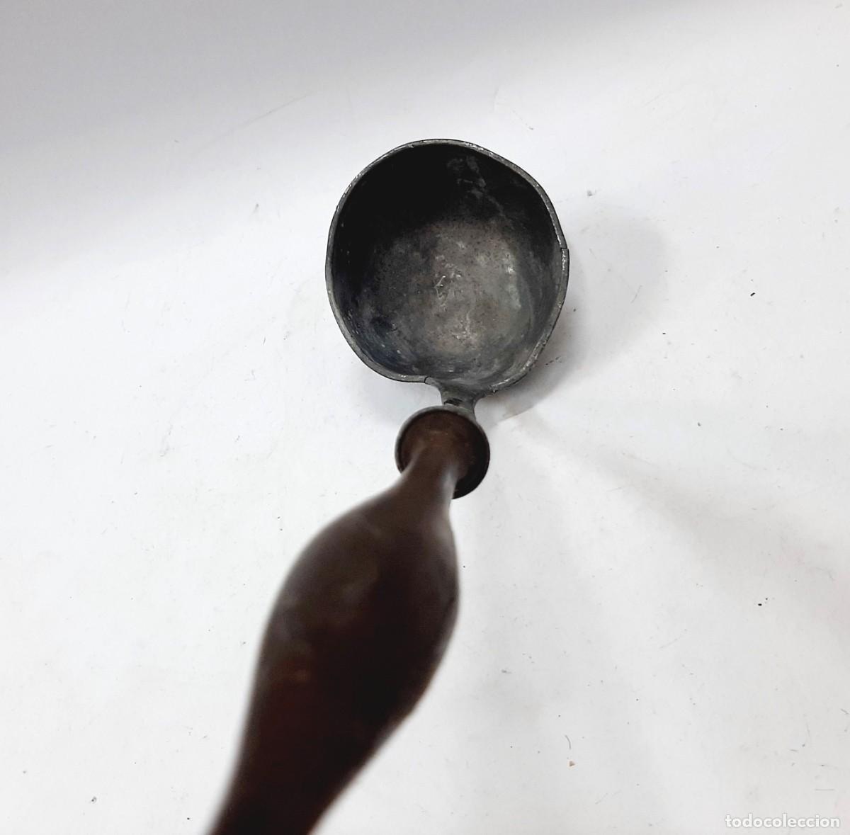 Antig&uuml;edades: Cuchar&oacute;n de peltre antiguo(7.5) - Foto 9