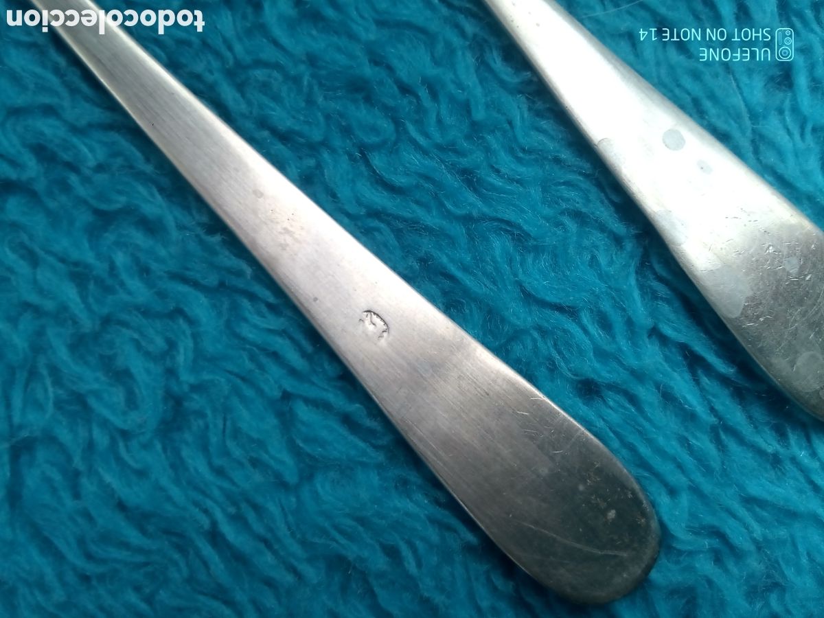 Antig&uuml;edades: DOS CUCHARAS ALPACA - CUCHARILLAS - Foto 5
