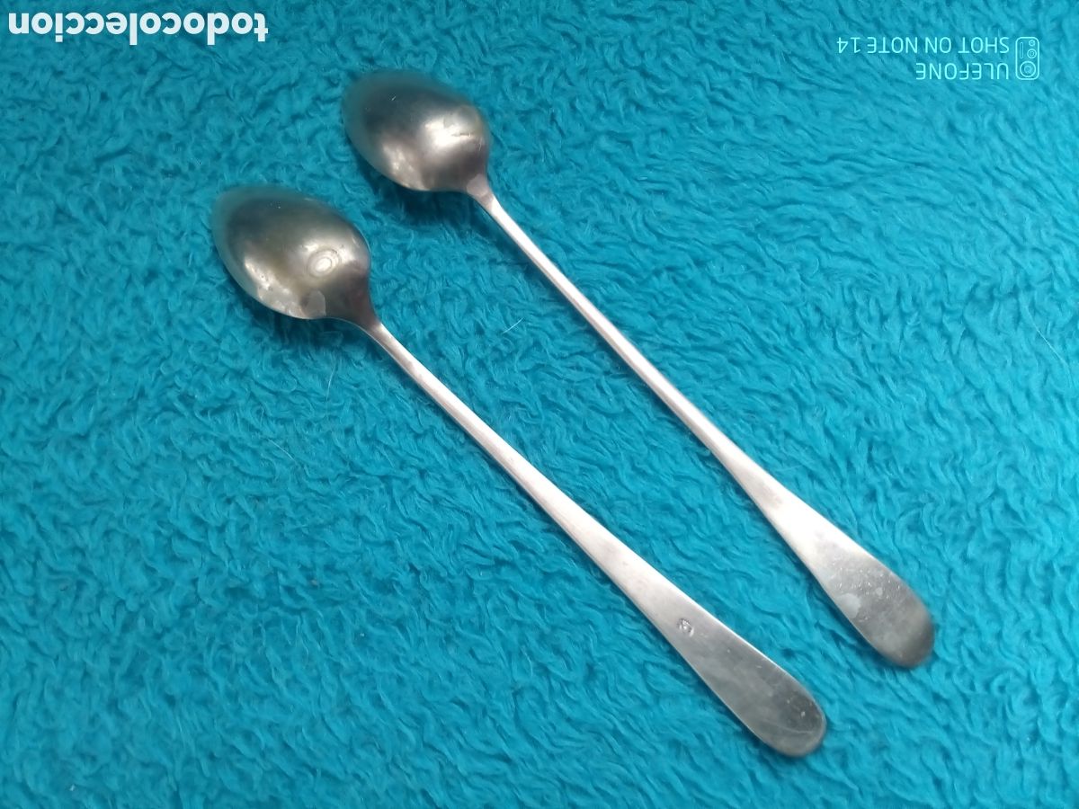 Antig&uuml;edades: DOS CUCHARAS ALPACA - CUCHARILLAS - Foto 4