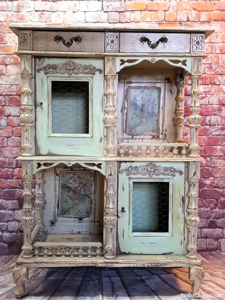 Antig&uuml;edades: Antigua alacena decorada a mano - Foto 1