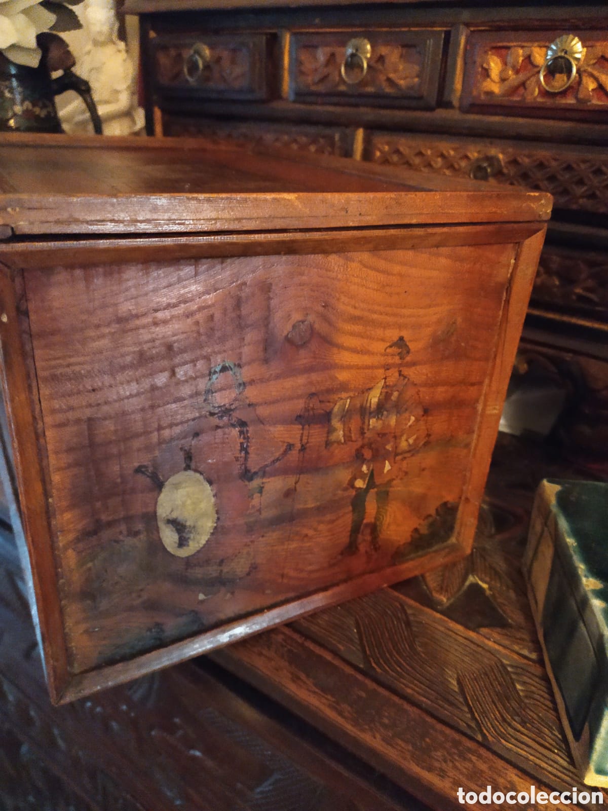 Antig&uuml;edades: Caja madera oriental - Foto 5