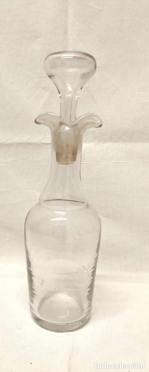 Antig&uuml;edades: BOTELLA DE CRISTAL CON TAP&Oacute;N - Foto 3
