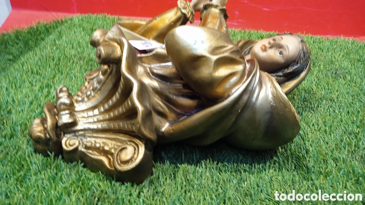Antig&uuml;edades: TALLA DE MADERA DE LA VIRGEN. DORADA.POLICROMADA. - Foto 2