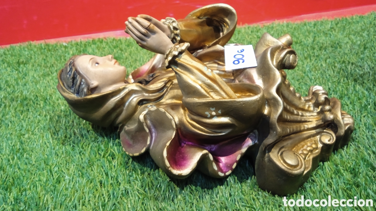 Antig&uuml;edades: TALLA DE MADERA DE LA VIRGEN. DORADA.POLICROMADA. - Foto 3
