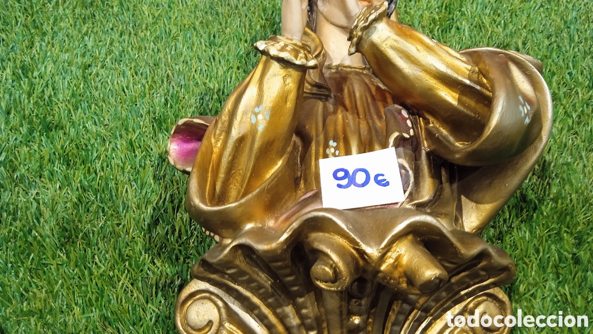 Antig&uuml;edades: TALLA DE MADERA DE LA VIRGEN. DORADA.POLICROMADA. - Foto 10