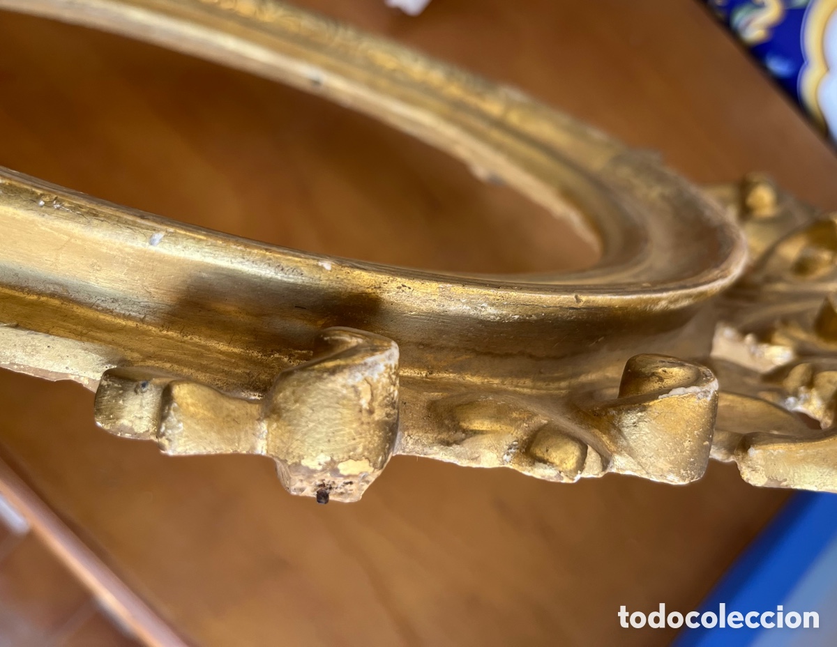 Antig&uuml;edades: ANTIGUO MARCO OVALADO DE MADERA / CORNUCOPIA - Foto 14