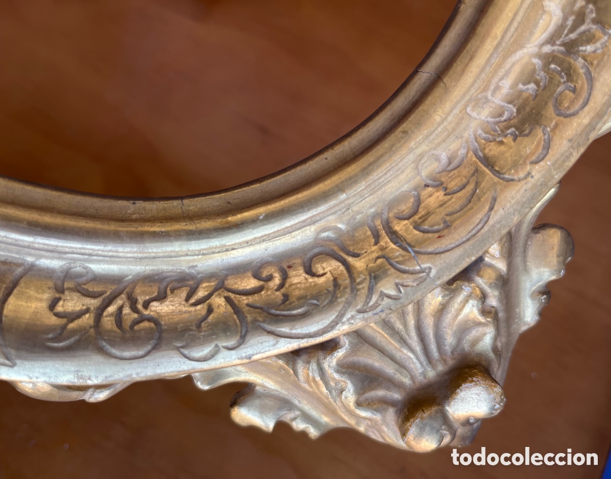 Antig&uuml;edades: ANTIGUO MARCO OVALADO DE MADERA / CORNUCOPIA - Foto 15