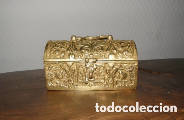 Antig&uuml;edades: CAJA JOYERO COFRE ARCA EN BRONCE - Foto 1