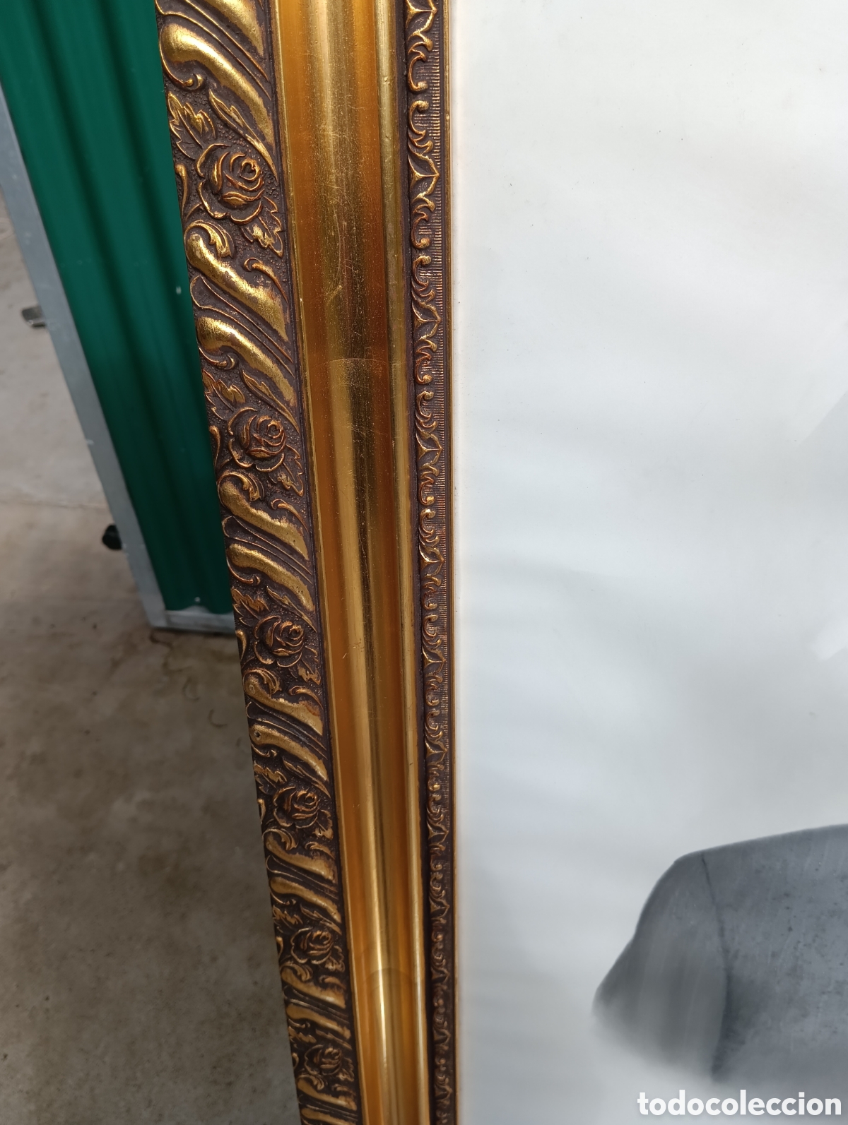 Antig&uuml;edades: Marco Dorado En Madera Con Cristal. - Foto 4