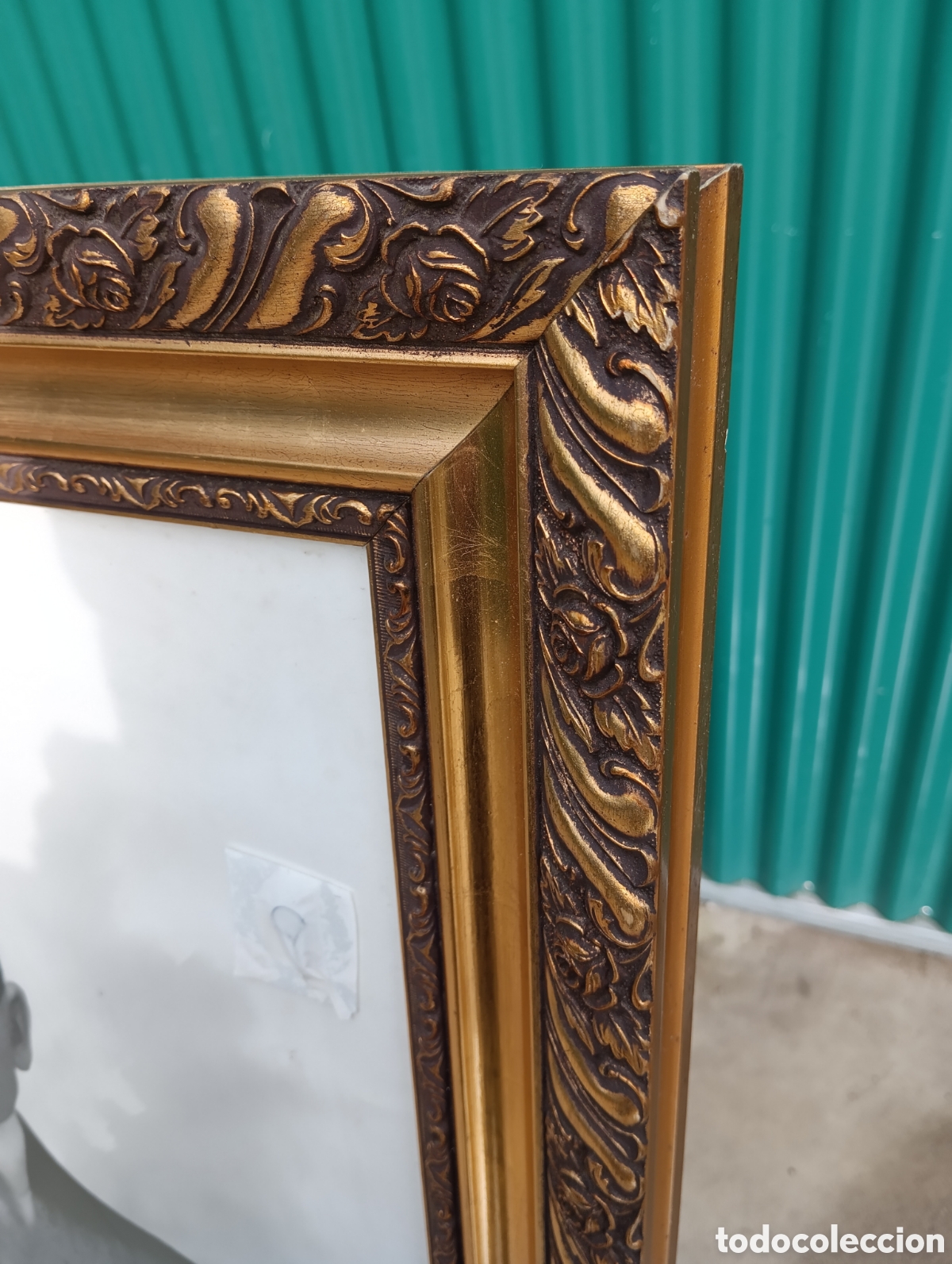 Antig&uuml;edades: Marco Dorado En Madera Con Cristal. - Foto 13