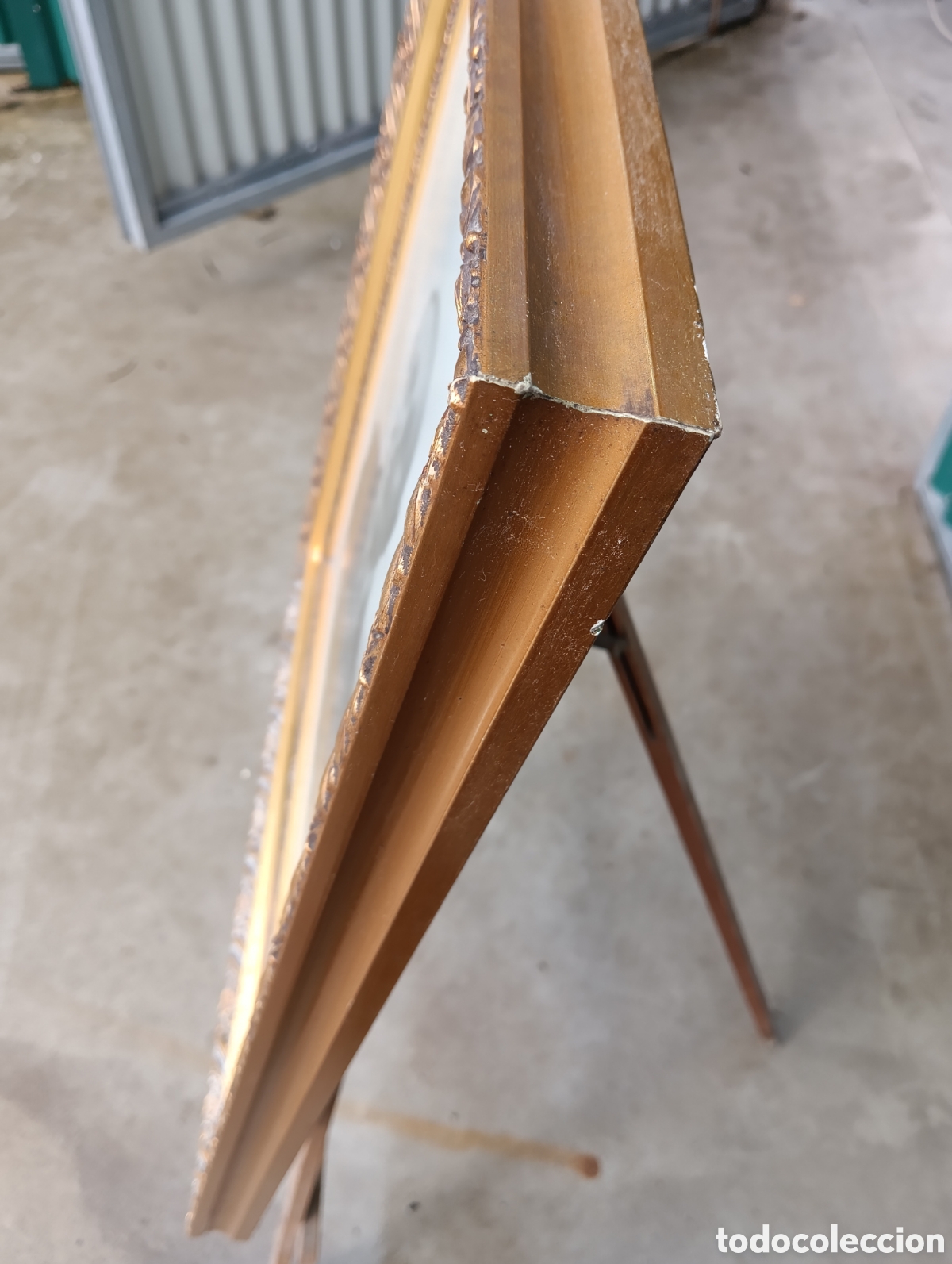 Antig&uuml;edades: Marco Dorado En Madera Con Cristal. - Foto 14
