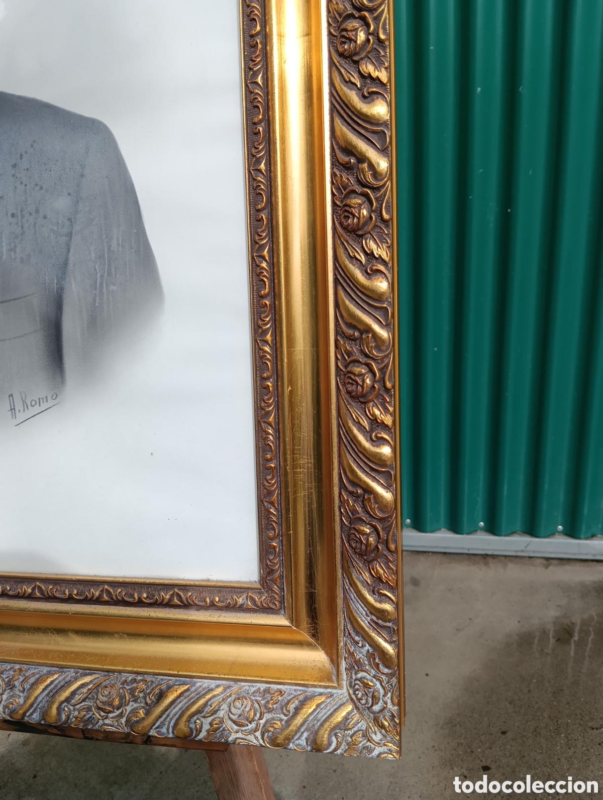 Antig&uuml;edades: Marco Dorado En Madera Con Cristal. - Foto 15