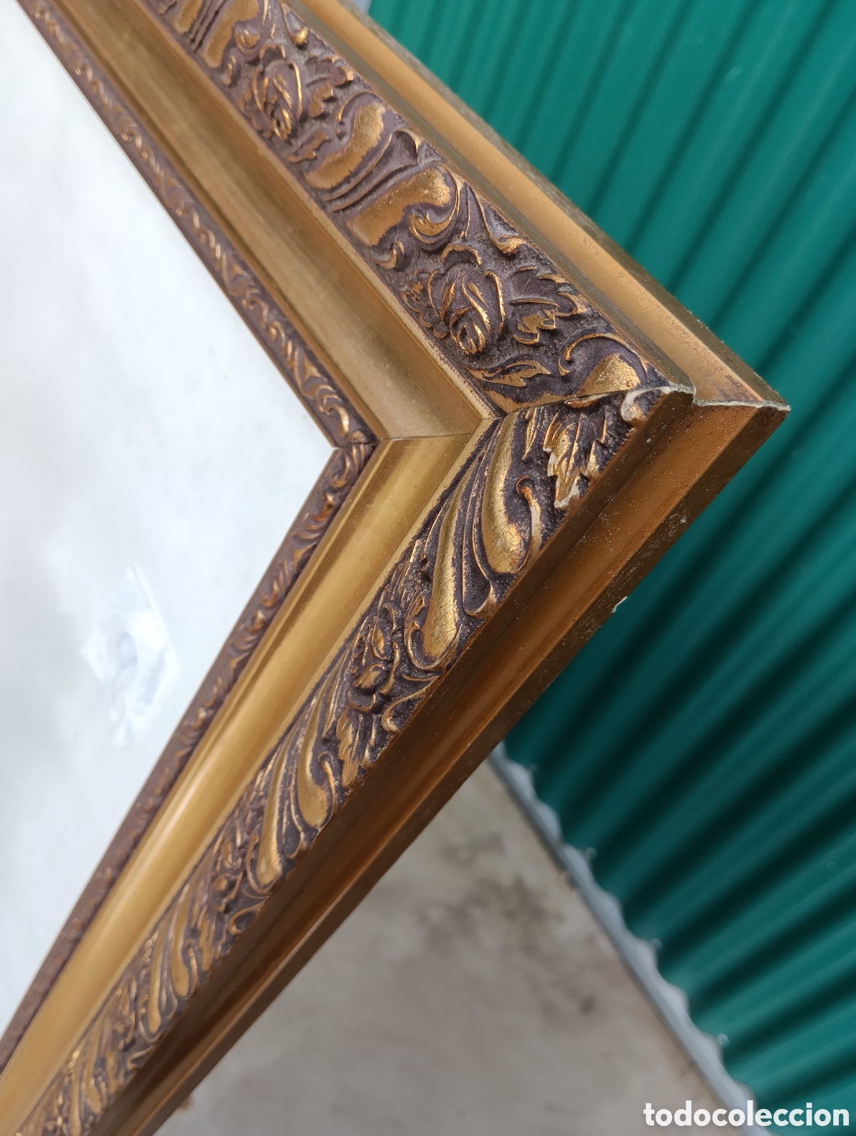 Antig&uuml;edades: Marco Dorado En Madera Con Cristal. - Foto 16