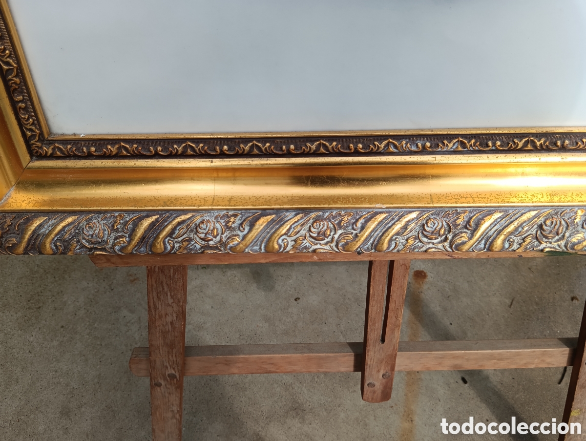 Antig&uuml;edades: Marco Dorado En Madera Con Cristal. - Foto 17