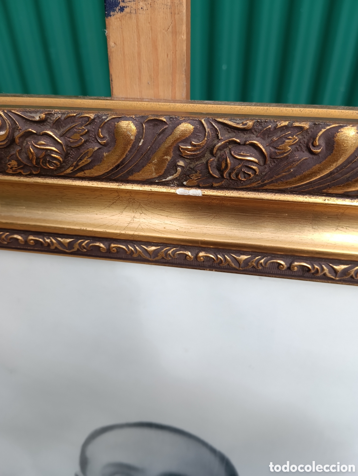 Antig&uuml;edades: Marco Dorado En Madera Con Cristal. - Foto 18