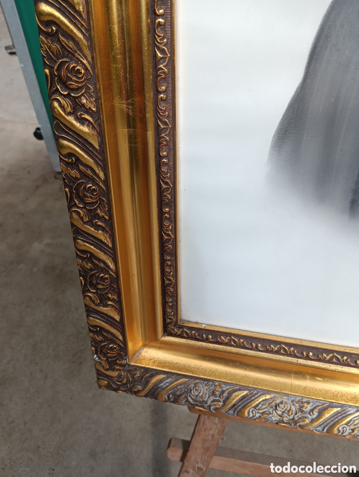 Antig&uuml;edades: Marco Dorado En Madera Con Cristal. - Foto 19