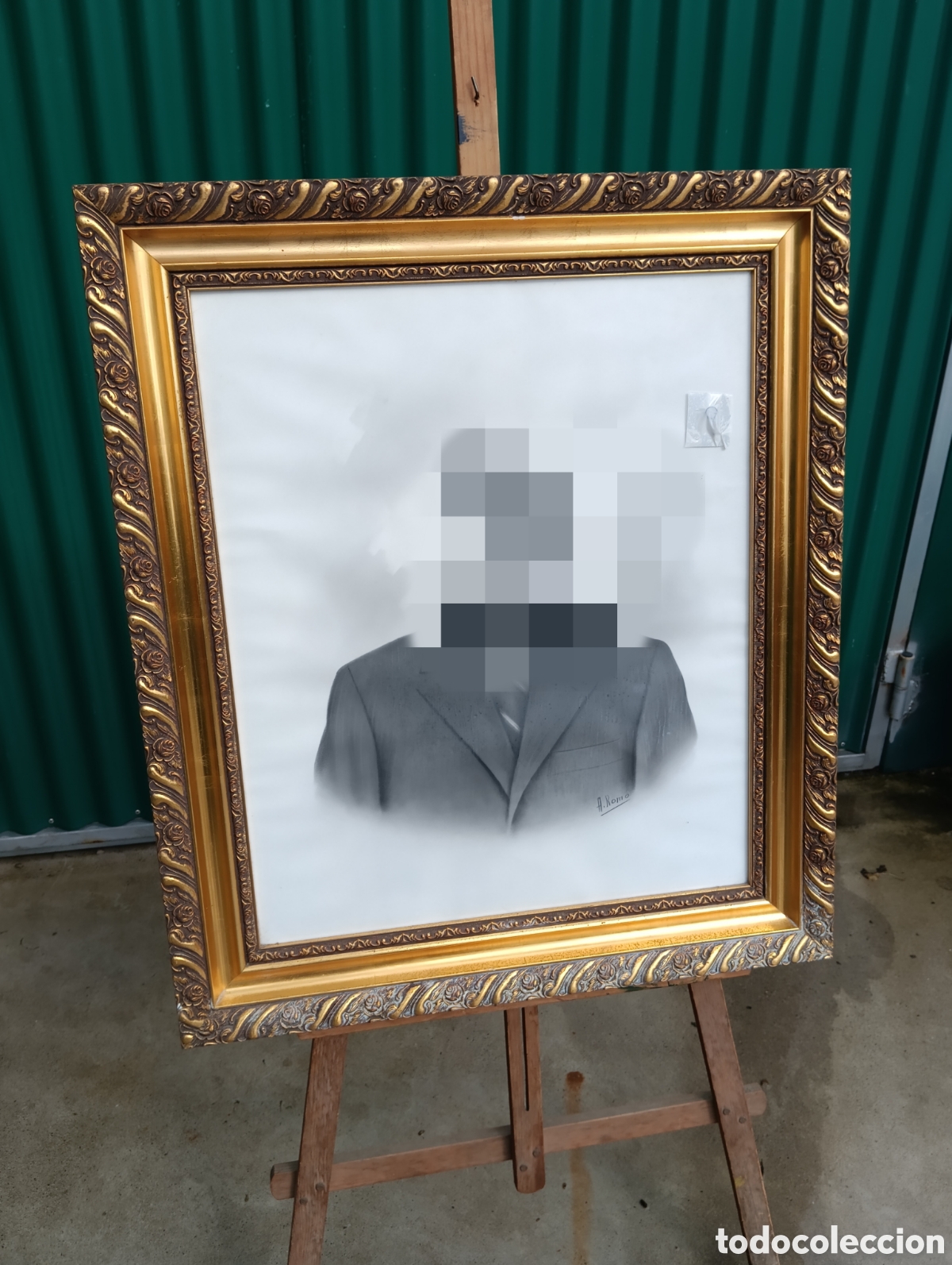 Antig&uuml;edades: Marco Dorado En Madera Con Cristal. - Foto 1