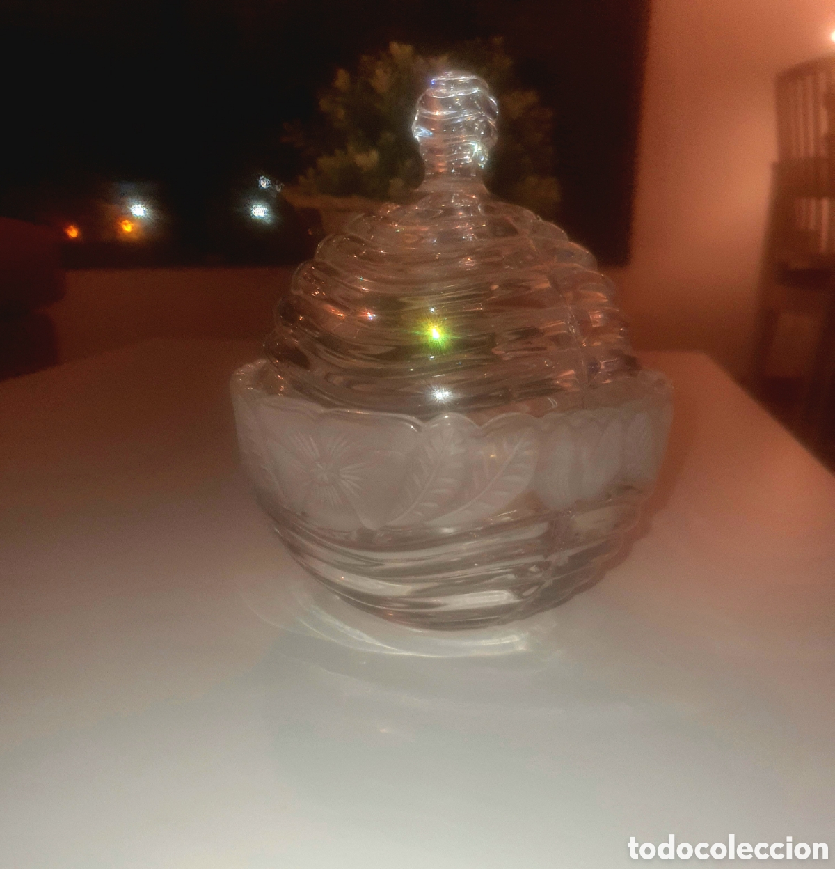 Antig&uuml;edades: Antigua bombonera de cristal - Foto 2