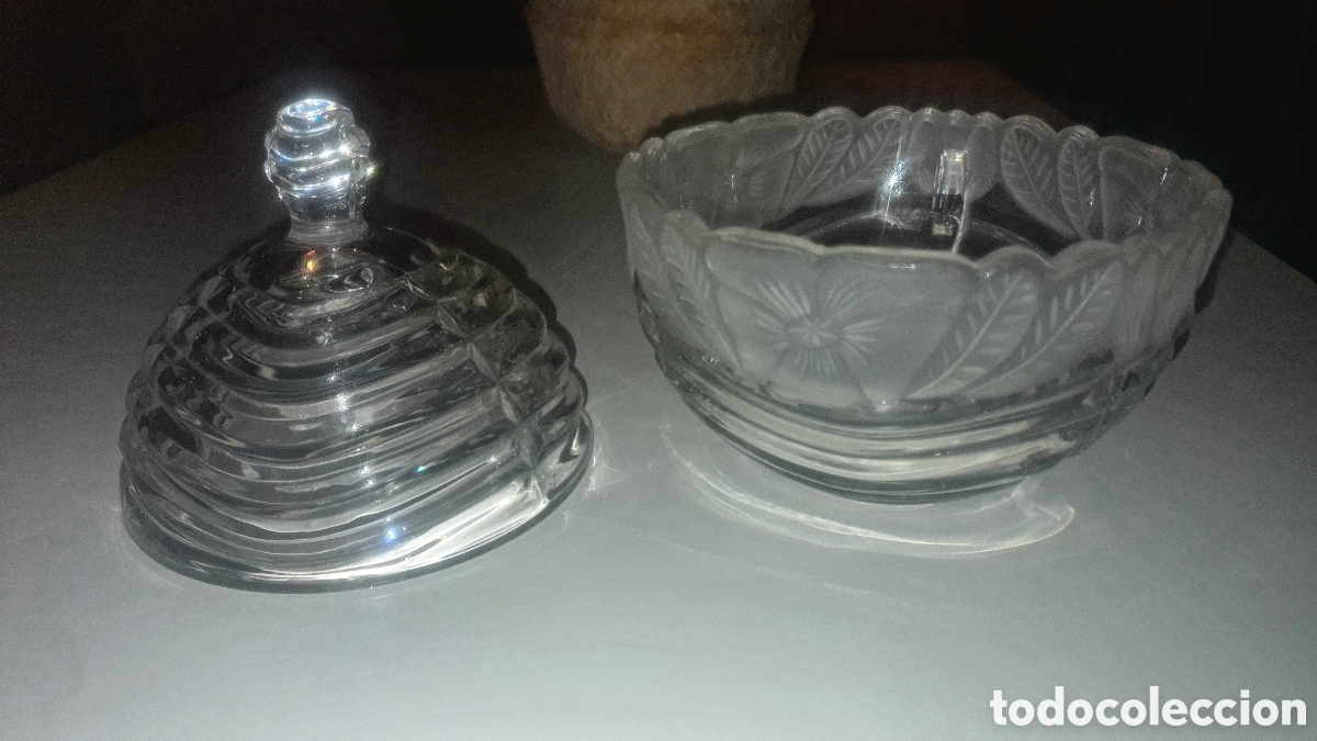 Antig&uuml;edades: Antigua bombonera de cristal - Foto 4