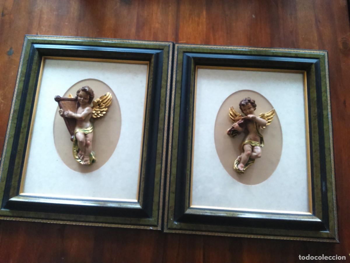 Antig&uuml;edades: PAREJA DE CUADROS CON ANGELES - Foto 1