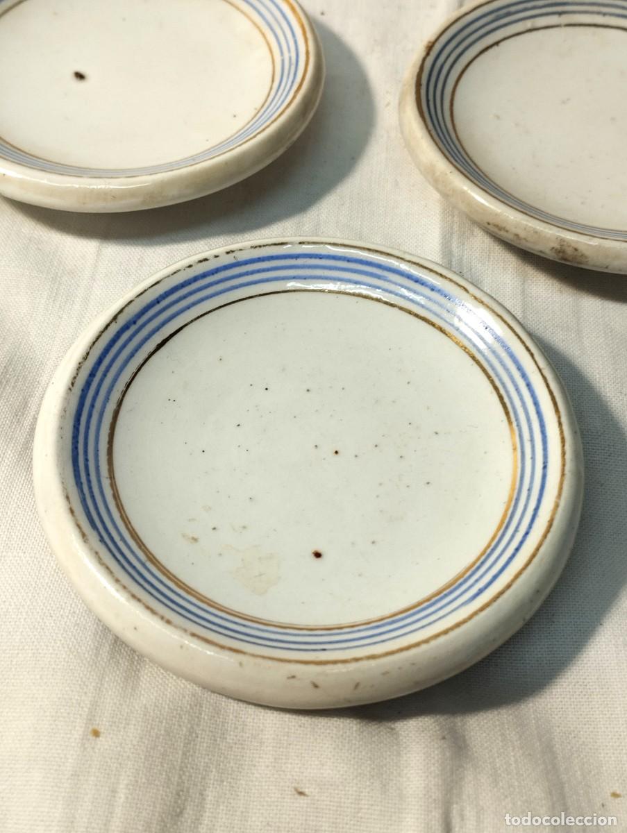 Antig&uuml;edades: LOTE DE 3 PLATOS PEQUE&Ntilde;OS DE LOZA CON ORLA - Foto 6