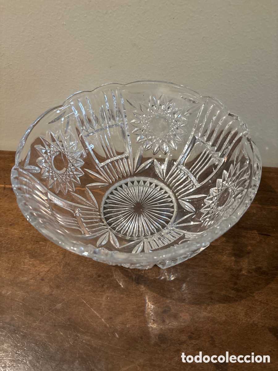 Antig&uuml;edades: Centro de cristal con pie de Plata - Foto 3