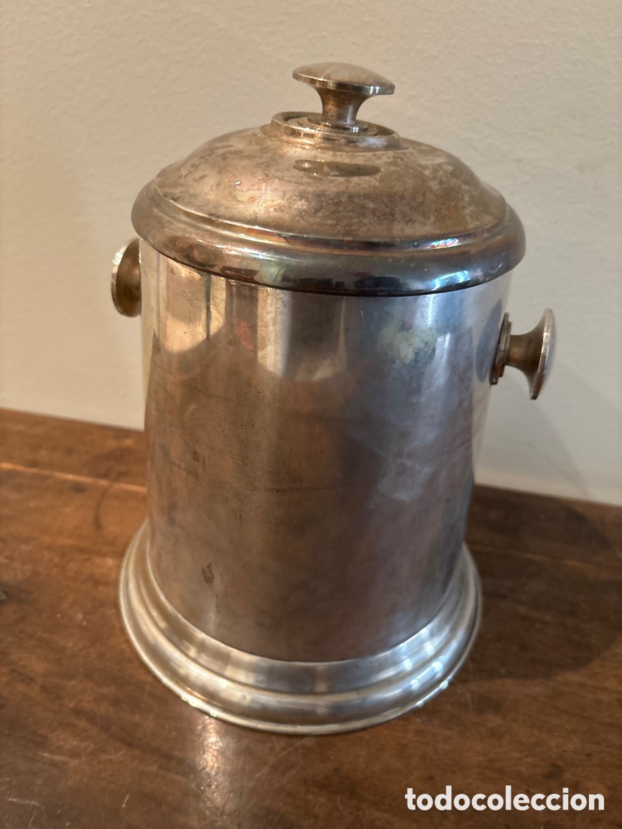 Antig&uuml;edades: Cubitera de metal plateado - Foto 2