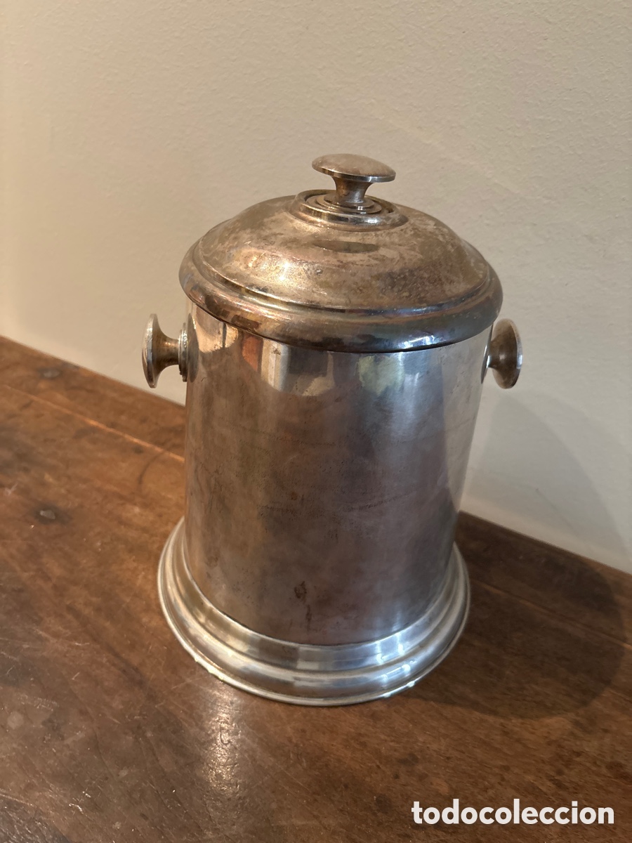 Antig&uuml;edades: Cubitera de metal plateado - Foto 4