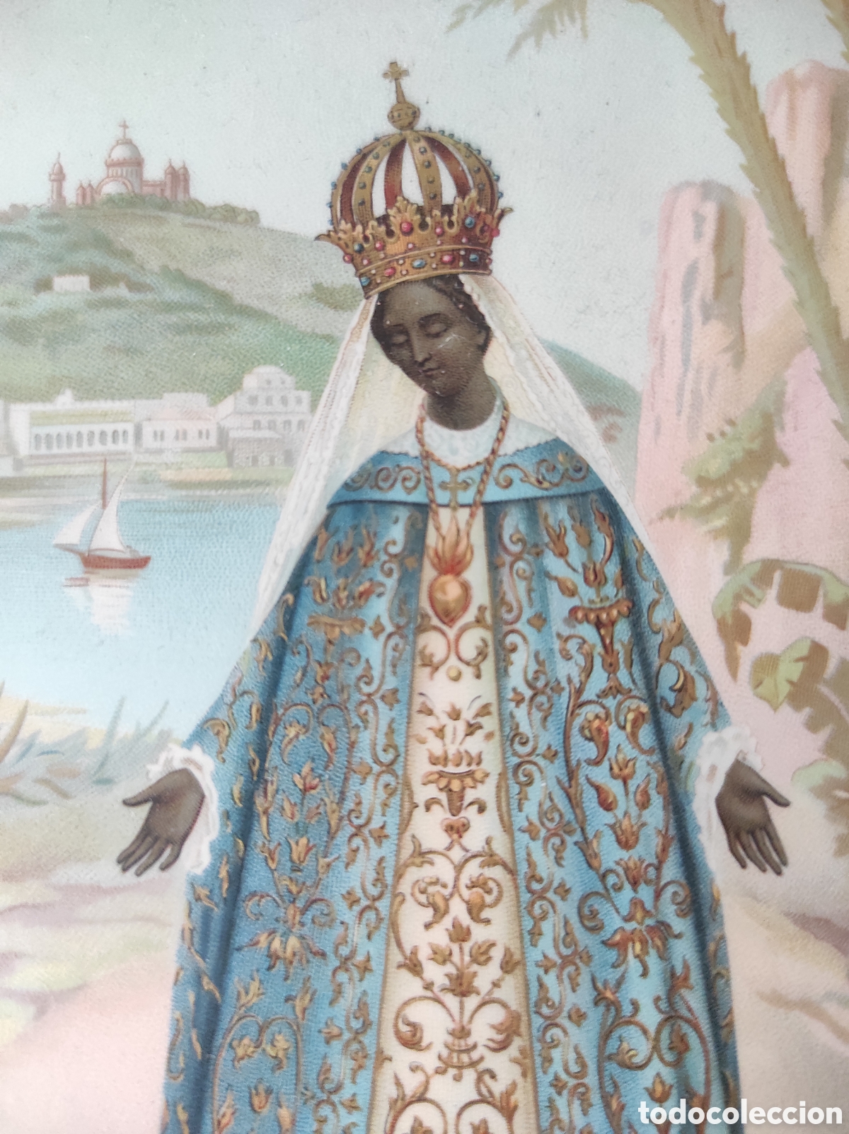 Antig&uuml;edades: Cuadro NOTRE - DAME D AFRIQUE en celuloide - Foto 2